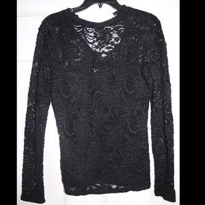 Abercrombie black lacey longsleeved shirt